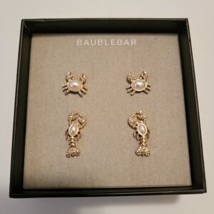 NWT BaubleBar Crab & Lobster Set of Two Earrings